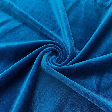 Turquoise Spandex Velvet Fabric 60" Wide 90% Polyester/10% Stretch Velvet Fabric By The Yard