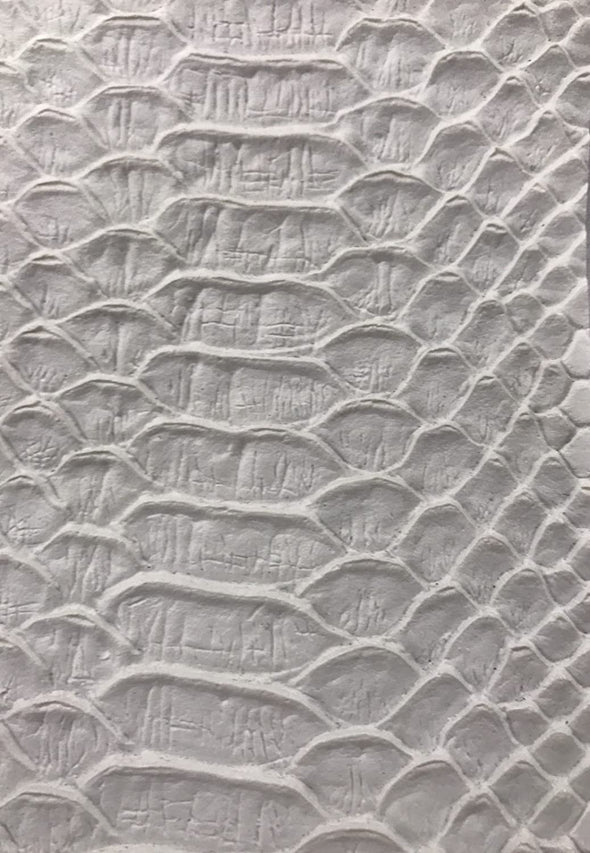 White Faux Viper Snake Skin Vinyl-faux Leather-3D Scales-sold By The Yard