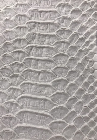 White Faux Viper Snake Skin Vinyl-faux Leather-3D Scales-sold By The Yard