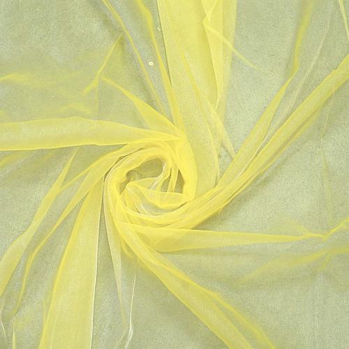 Yellow 60"Wide 100% Polyester Soft Light Weight, Sheer Crystal Organza Fabric. Sold By The Yard