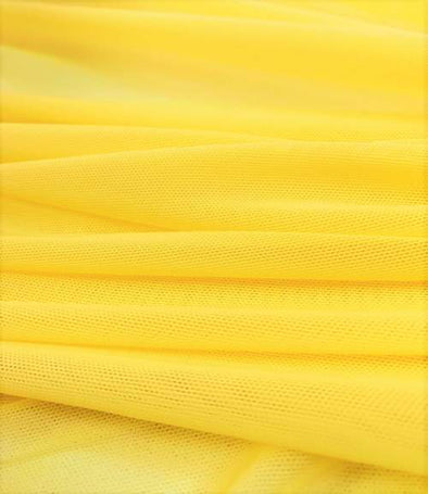 Yellow  58/60" Wide Solid Stretch Power Mesh Fabric Nylon Spandex Sold By The Yard.