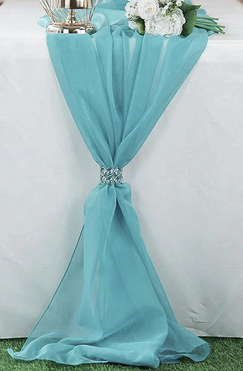 27" Wide Extra Long, Chiffon Wedding Table Runner