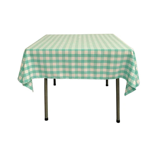 30" x  30" Square Tablecloth for 18" Square Small Coffee Table with 6" Drop, Polyester Checkered Gingham Plaid Table Overlay