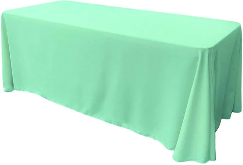 90" Wide by 120" Long Rectangular Polyester Poplin Seamless Tablecloth - Rounded Corners