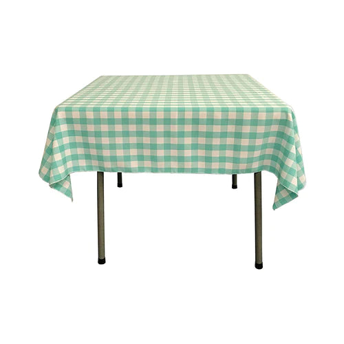 42" x  42" Square Tablecloth for 30" Square Small Coffee Table with 6" Drop, Polyester Checkered Gingham Plaid Table Overlay