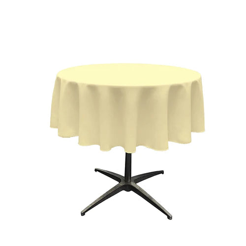 51" Round Polyester Poplin Table Overlay Good For A 40" Round Table With a 5" Round Drop Around