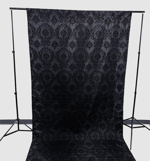 5 Feet Wide Damask Flocking Taffeta Backdrop Drape Curtain Panel, 1 Panel.