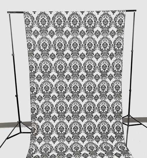 5 Feet Wide Damask Flocking Taffeta Backdrop Drape Curtain Panel, 1 Panel.