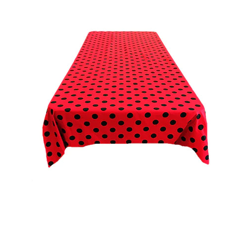 54" x 54" Square Big Polka Dot Poly Cotton Tablecloth