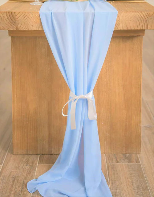 58" Wide Extra Long, Chiffon Wedding Table Runner