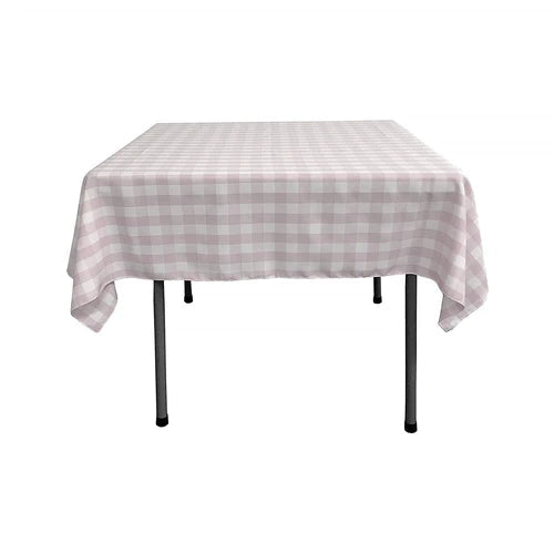 42" x  42" Square Tablecloth for 30" Square Small Coffee Table with 6" Drop, Polyester Checkered Gingham Plaid Table Overlay