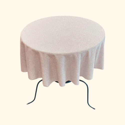 36" Round Full Covered Glitter Shimmer Fabric Tablecloth, For Small Round Coffee Table.