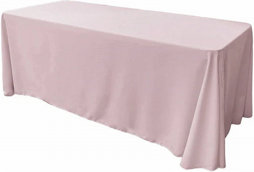 90" Wide by 120" Long Rectangular Polyester Poplin Seamless Tablecloth - Rounded Corners