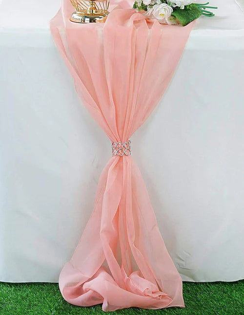 27" Wide Extra Long, Chiffon Wedding Table Runner