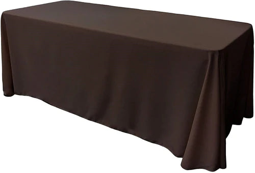 90" Wide by 156" Long Rectangular Polyester Poplin Seamless Tablecloth - Rounded Corners