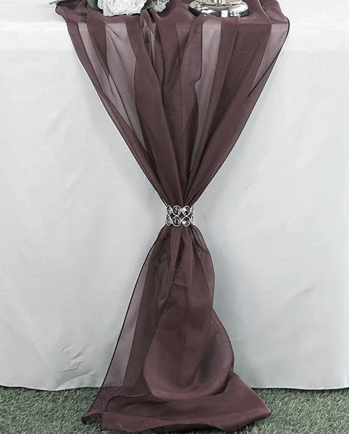 58" Wide Extra Long, Chiffon Wedding Table Runner