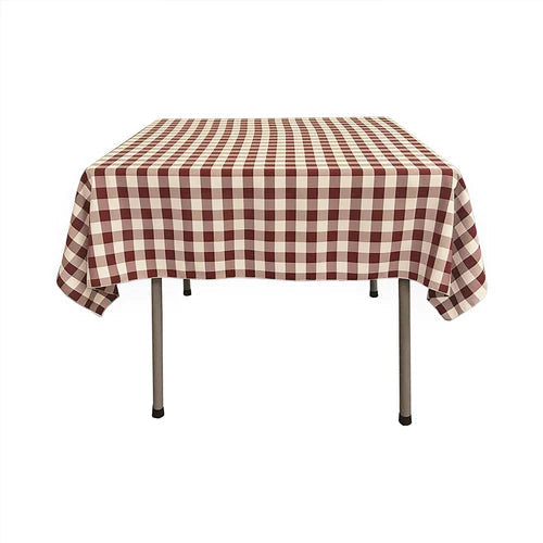 42" x  42" Square Tablecloth for 30" Square Small Coffee Table with 6" Drop, Polyester Checkered Gingham Plaid Table Overlay