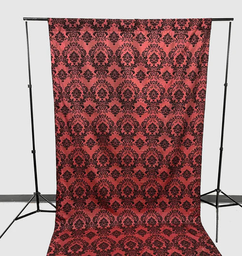 5 Feet Wide Damask Flocking Taffeta Backdrop Drape Curtain Panel, 1 Panel.