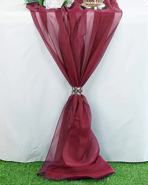 58" Wide Extra Long, Chiffon Wedding Table Runner