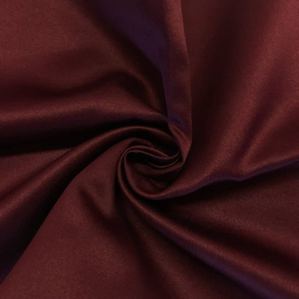 Burgundy Matte Satin (Peau de Soie) Duchess Fabric Bridesmaid Dress 60" Wide Sold By The Yard.