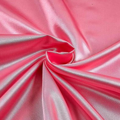 Candy Pink Heavy Shiny Bridal Satin Fabric for Wedding Dress, 60" inches wide sold by The Yard.