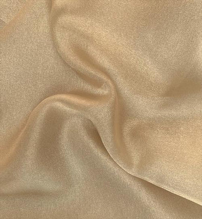 Champagne 60"Wide 100% Polyester Soft Light Weight, Sheer Crystal Organza Fabric Sold By The Yard