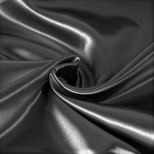 Charcoal Heavy Shiny Bridal Satin Fabric for Wedding Dress, 60" inches wide sold by The Yard.