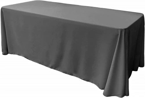 90" Wide by 156" Long Rectangular Polyester Poplin Seamless Tablecloth - Rounded Corners