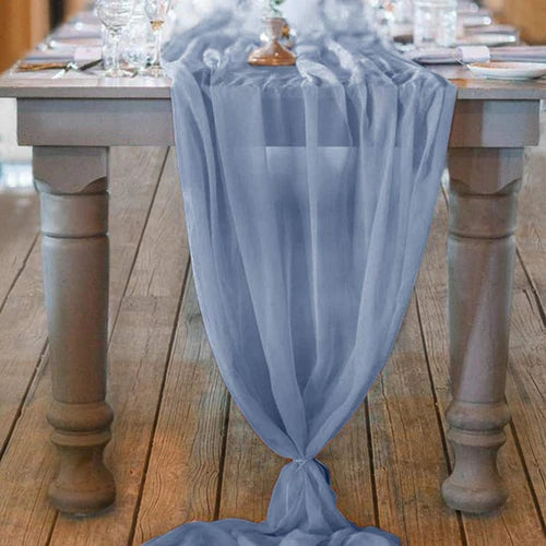 58" Wide Extra Long, Chiffon Wedding Table Runner