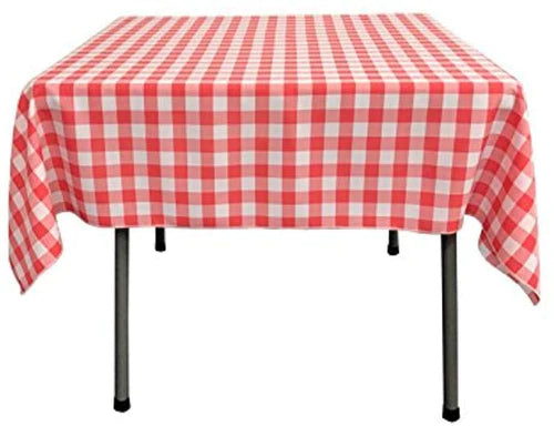 30" x  30" Square Tablecloth for 18" Square Small Coffee Table with 6" Drop, Polyester Checkered Gingham Plaid Table Overlay