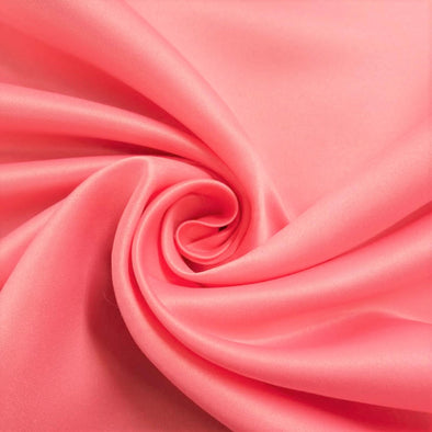 Coral Matte Satin (Peau de Soie) Duchess Fabric Bridesmaid Dress 60" Wide Sold By The Yard.