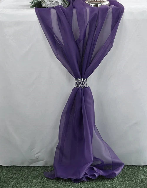 27" Wide Extra Long, Chiffon Wedding Table Runner