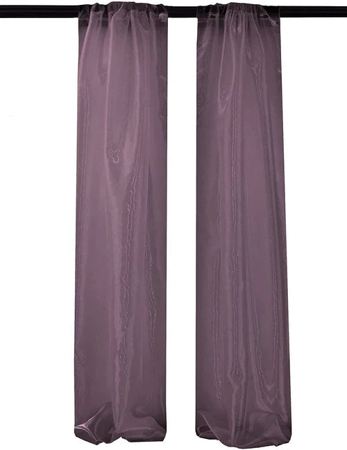 5 Feet Wide x 9 Feet High, Polyester Sheer Mirror Organza Backdrop Drape, Curtain Panels, Room Divider, 1 Pair.