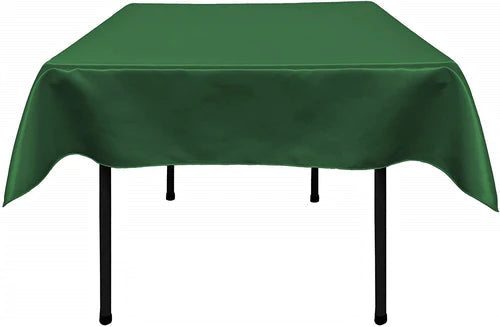 54" x 54" Square Polyester Bridal Satin Table Table Overlay, For a Small 42" Square Coffee Table With 6" Drop