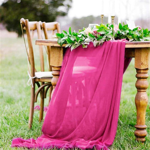 27" Wide Extra Long, Chiffon Wedding Table Runner