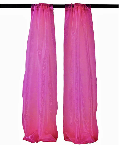 5 Feet Wide x 20 Feet High, Polyester Sheer Mirror Organza Backdrop Drape, Curtain Panels, Room Divider, 1 Pair.