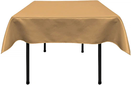 45 x 45" Square Polyester Bridal Satin Table Table Overlay, For a Small 33" Square Coffee Table With 6" Drop