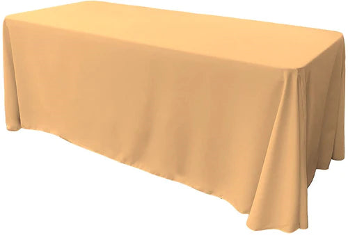 90" Wide by 156" Long Rectangular Polyester Poplin Seamless Tablecloth - Rounded Corners