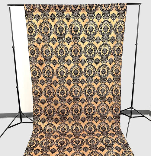 5 Feet Wide Damask Flocking Taffeta Backdrop Drape Curtain Panel, 1 Panel.