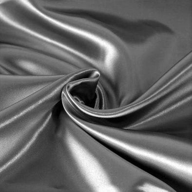 Gray Heavy Shiny Bridal Satin Fabric for Wedding Dress, 60" inches wide sold by The Yard.