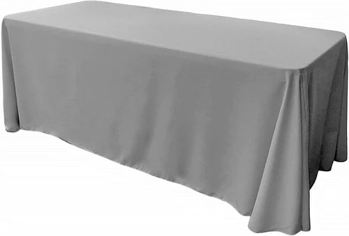 90" Wide by 120" Long Rectangular Polyester Poplin Seamless Tablecloth - Rounded Corners