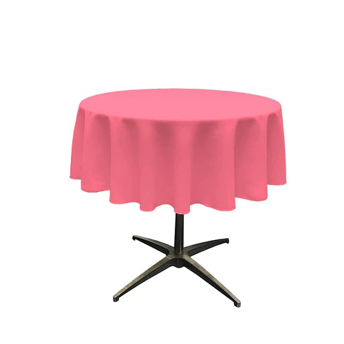 51" Round Polyester Poplin Table Overlay Good For A 40" Round Table With a 5" Round Drop Around