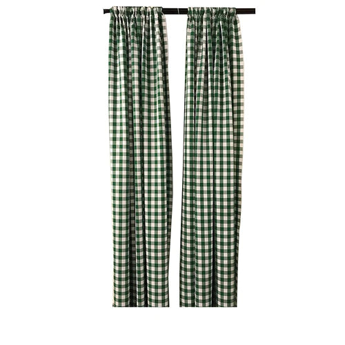 5 Feet Wide x 9 Feet High, Buffalo Checkered Country Plaid Gingham Checkered Backdrop Drapes Curtains Panels, 1 Pair