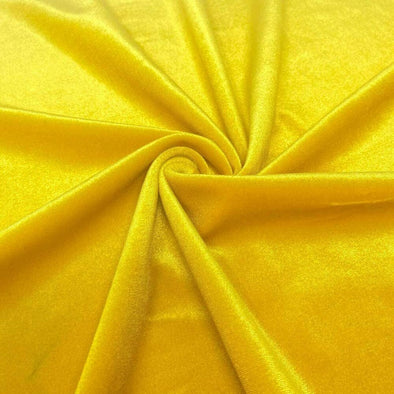 Yellow Spandex Velvet Fabric 60" Wide 90% Polyester/10% Stretch Velvet Fabric By The Yard