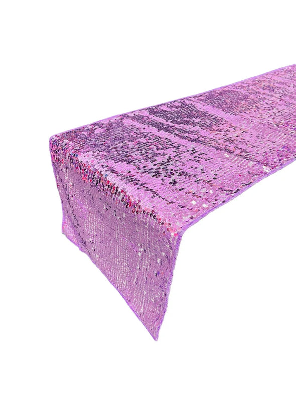 Table Runner - 12" x 90" Sequins on Taffeta Table Runner for Event Décor, Party, Wedding, Quinceañera