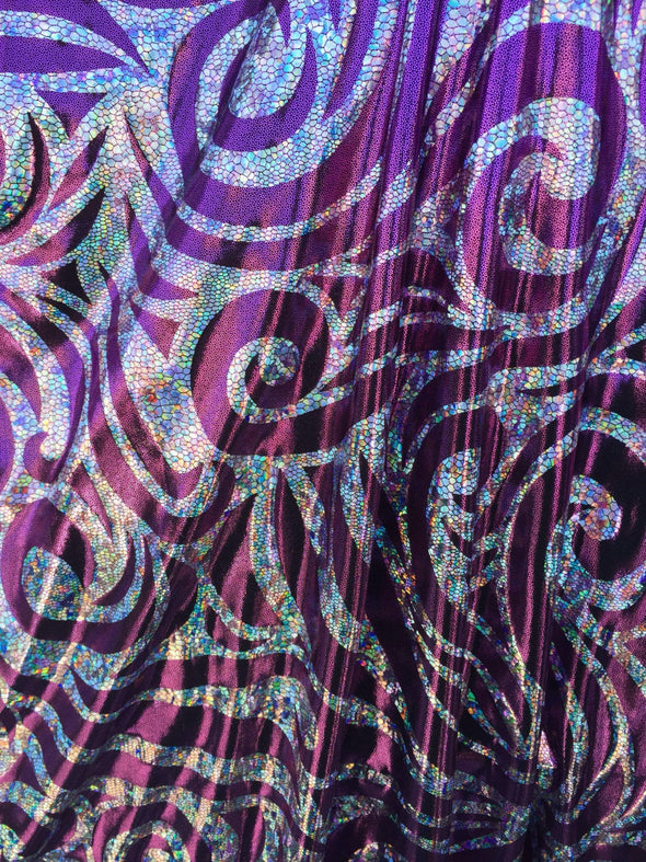Lavender psychedelic hikogram design 2 way stretch spandex - yard