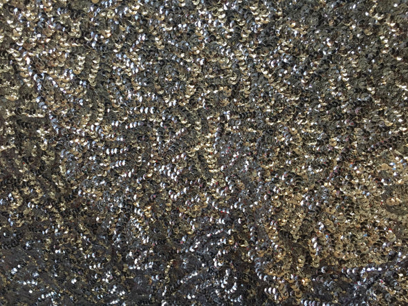 Silver Mermaid fish scales sequins- Seaweed design- Sold by the yard.