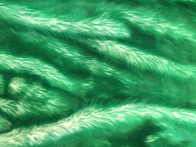 Green/ivory cotton candy design-shaggy faux fun fur-2 tone super soft faux fur-sold by the yard-