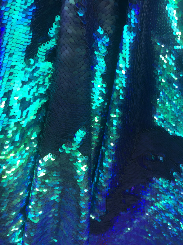 Green purple Multicolor Shinny mermaid fish scale 2way stretch flip flop fabric-prom-nightgown-decorations-sold by the yard.