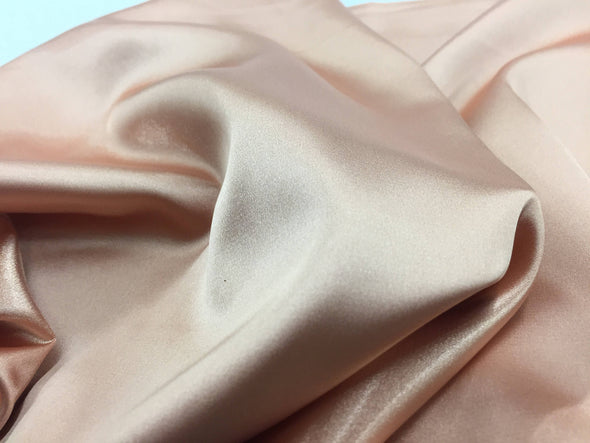 Salmon 58 inch 2 way stretch charmeuse satin- super soft silky satin-wedding-bridal-prom-nightgown-sold by the yard.